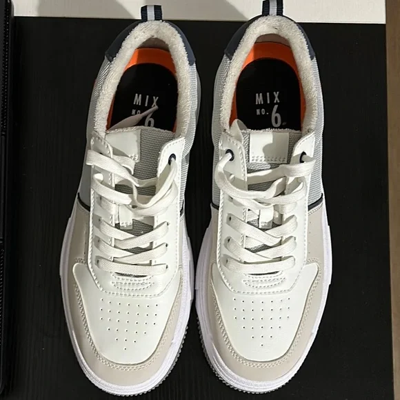 White and Gray Athletic Shoes with Minimalist Design Simple Shoes - OS Standard Issue - Suede main image 4